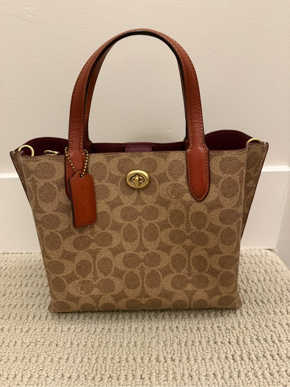 Coach Willow 24 Signature Canvas Tote with Leather Handles